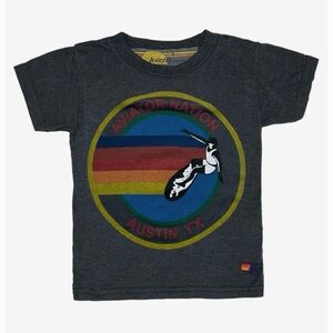Aviator Nation Kids Charcoal Tee with Colorful Graphic